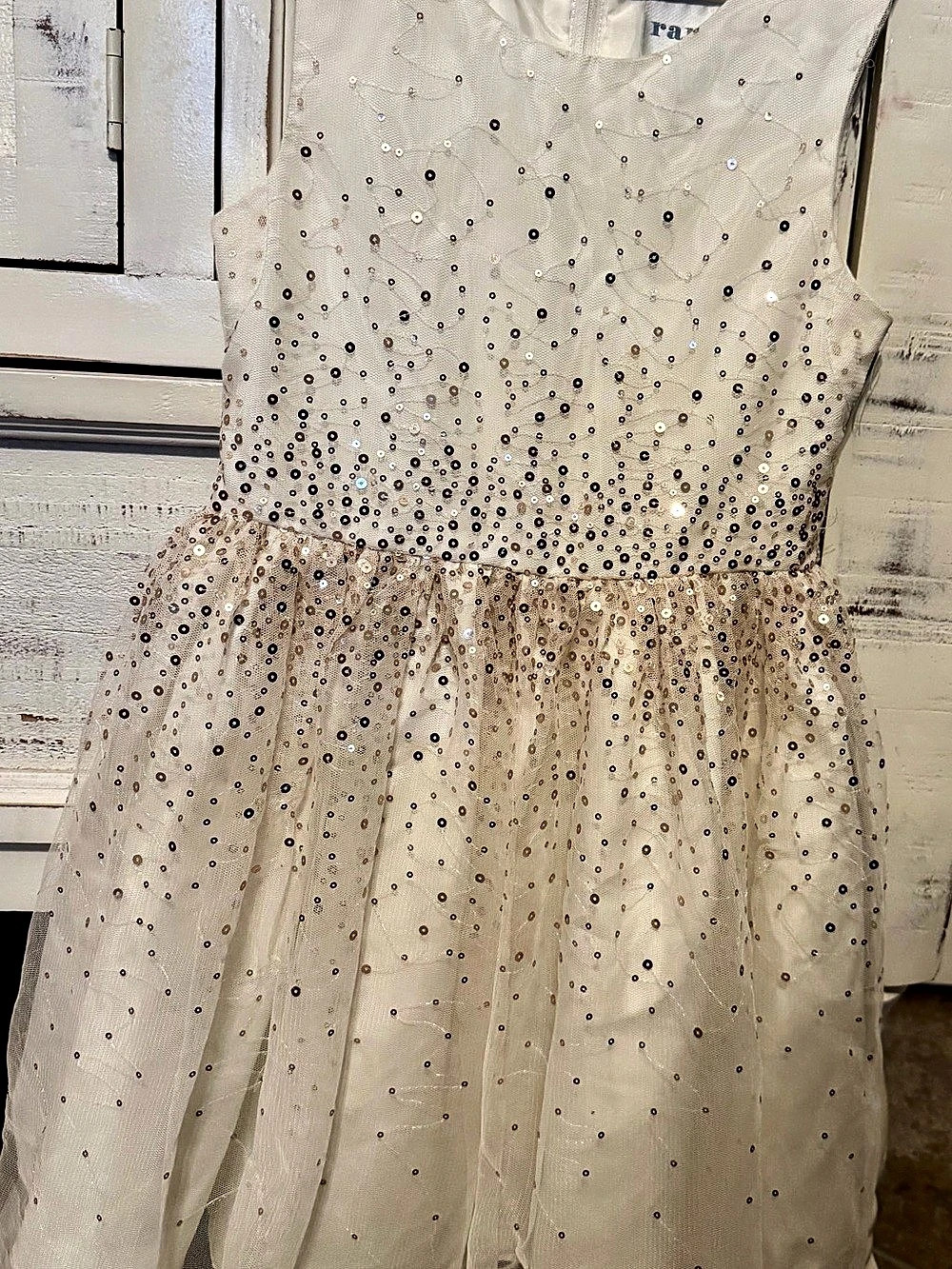 Sequin Dress in Cream Like New